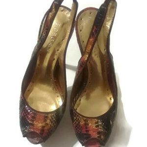 BCBGirls "Buffy" Open-Toe Heels